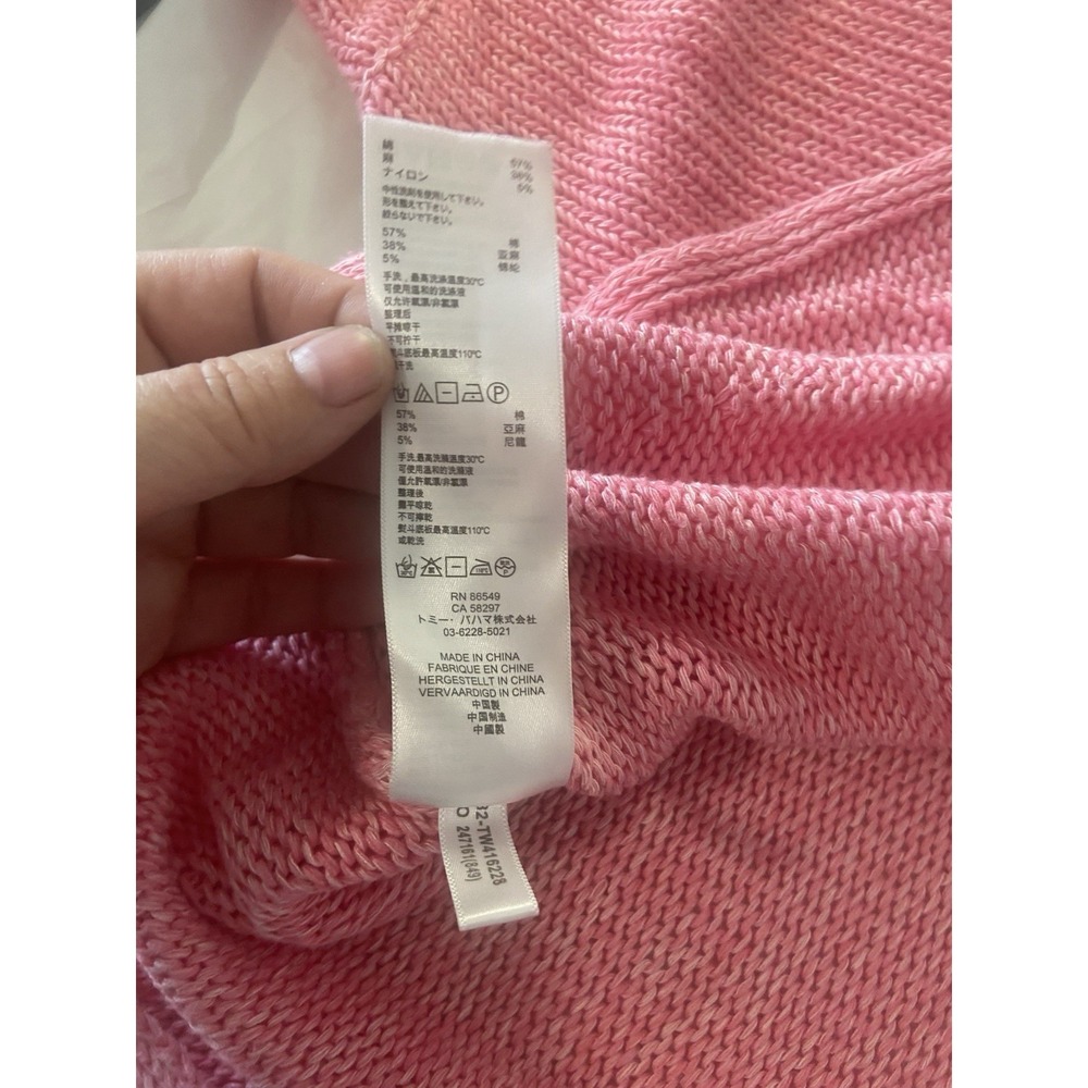 Women's Tommy Bahama Linen Blend Pink Cap Sleeve Medium Weight Sweater-Size XL - Picture 6 of 13